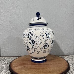 VTG Chinoiserie Blue White Floral Ginger Jar Vase Lidded Urn 9" - 13" Tall